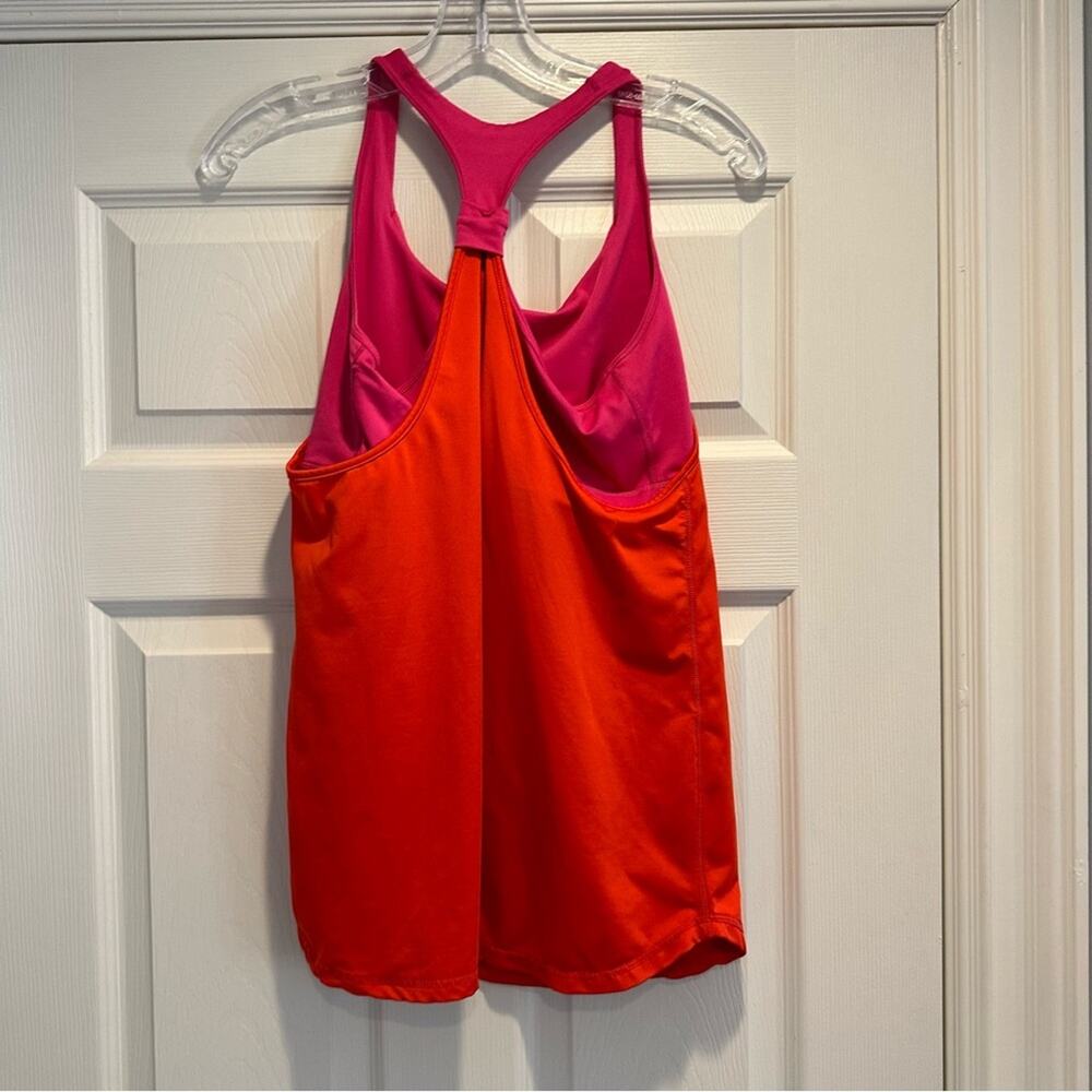 US Polo Association Assn Red Pink Tank Top Yoga Sleeveless LARGE sports bra